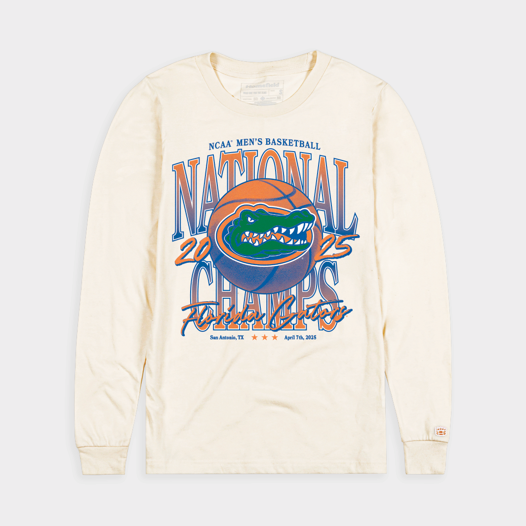 Florida Men's Basketball 2025 National Champs Long Sleeve Tee Hoodie, Sweatshirt | CoreVibeTees.com
