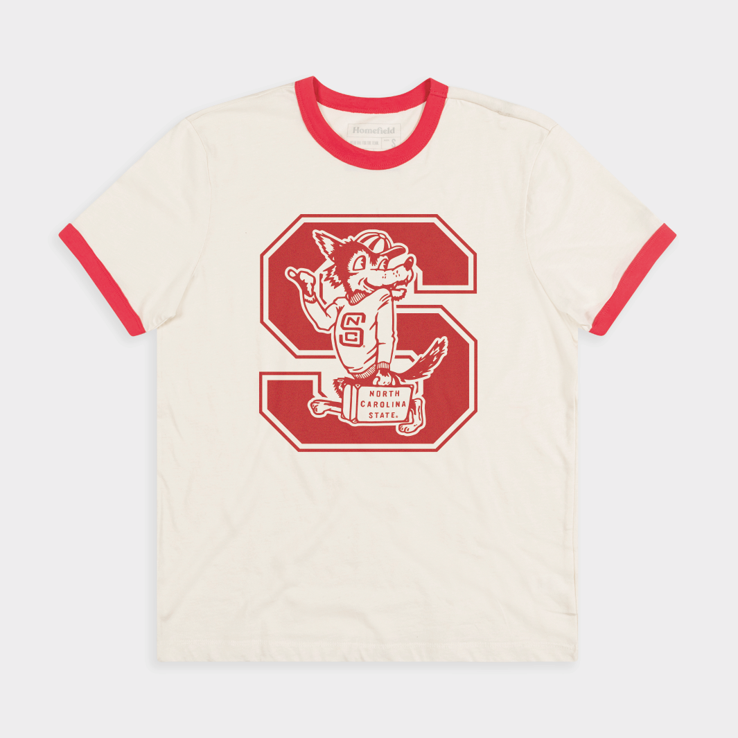 NC State Wolfpack Vintage Wolf Logo Ringer Tee Hoodie, Sweatshirt | CoreVibeTees.com (Image 1)