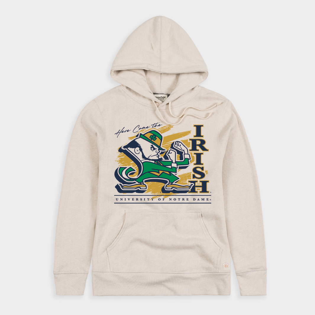 Vintage Notre Dame "Here Come The Irish" Hoodie Style001 T-Shirts, Sweatshirt | CoreVibeTees.com