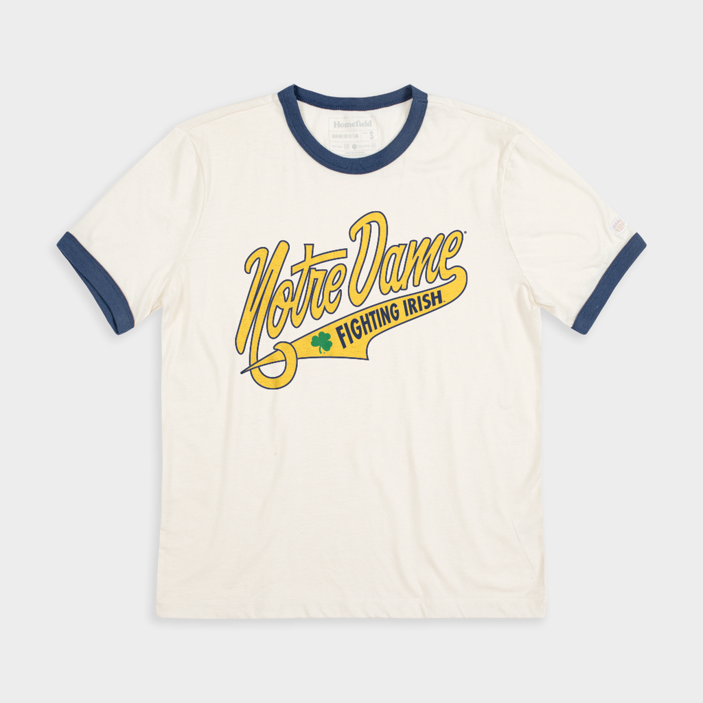 Vintage Notre Dame Script Ringer Tee Style001 Hoodie, Sweatshirt | CoreVibeTees.com (Image 1)
