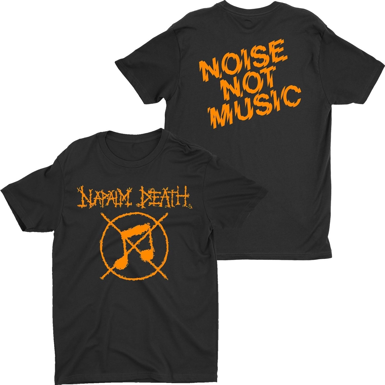Napalm Death - Noise Not Music (Orange) [Green ND] t-shirt Hoodie, Sweatshirt | CoreVibeTees.com (Image 1)