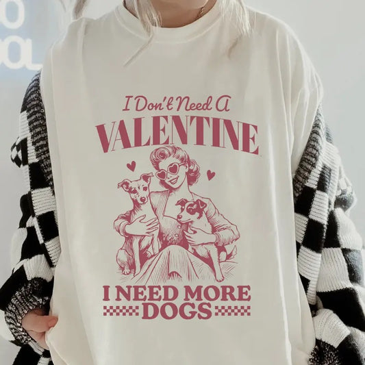 NEED MORE DOGS VALENTINES GILDAN Shirt~  coffee shirt Unisex Apparel Relaxed Fit Printed In The USA Clothing Womenswear Casual Comfort Cotton Top Athletic Boho Chic