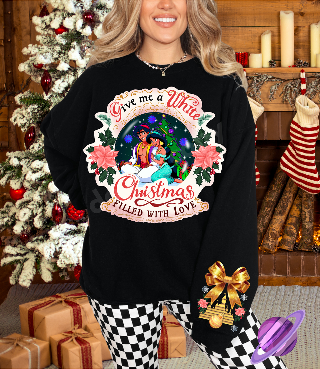 NEW WORLD- CREWNECK SWEATSHIRT  W/ SLEEVE PRINT T-Shirts, Hoodie | CoreVibeTees.com (Image 1)