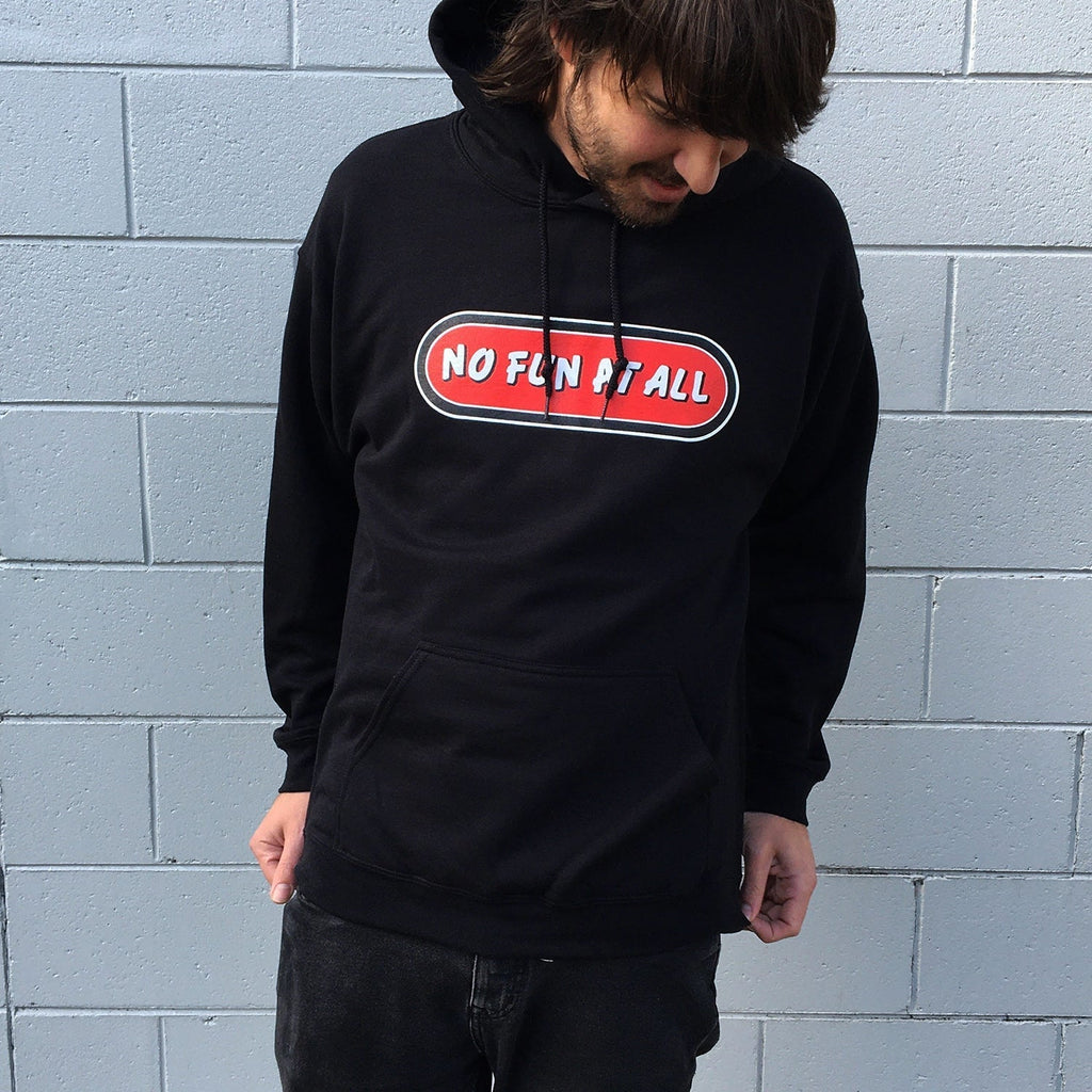 No Fun At All Logo Hoodie (Black) T-Shirts, Sweatshirt | CoreVibeTees.com (Image 2)