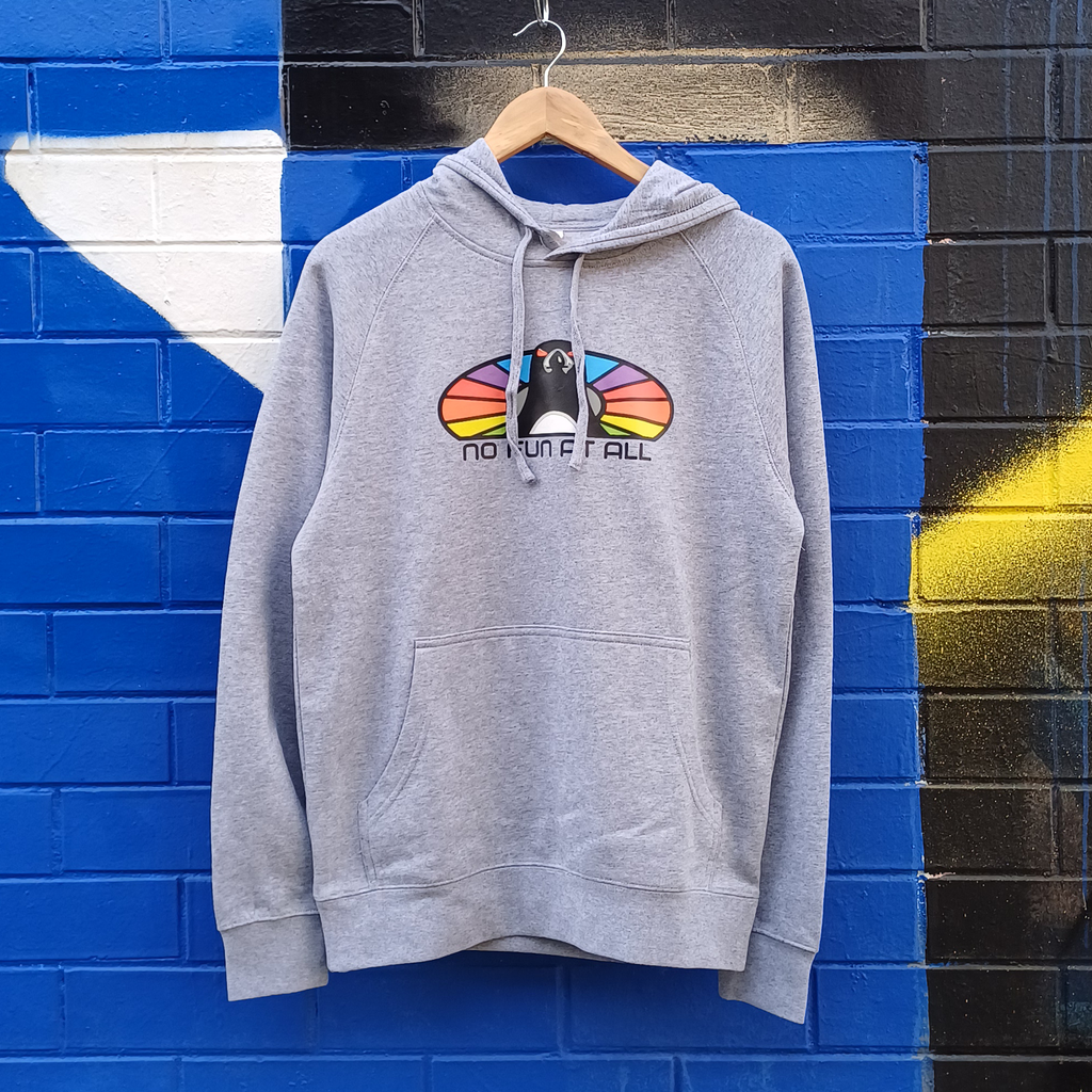 Rainbow Penguin Hoodie (Grey Marle) T-Shirts, Sweatshirt | CoreVibeTees.com (Image 3)