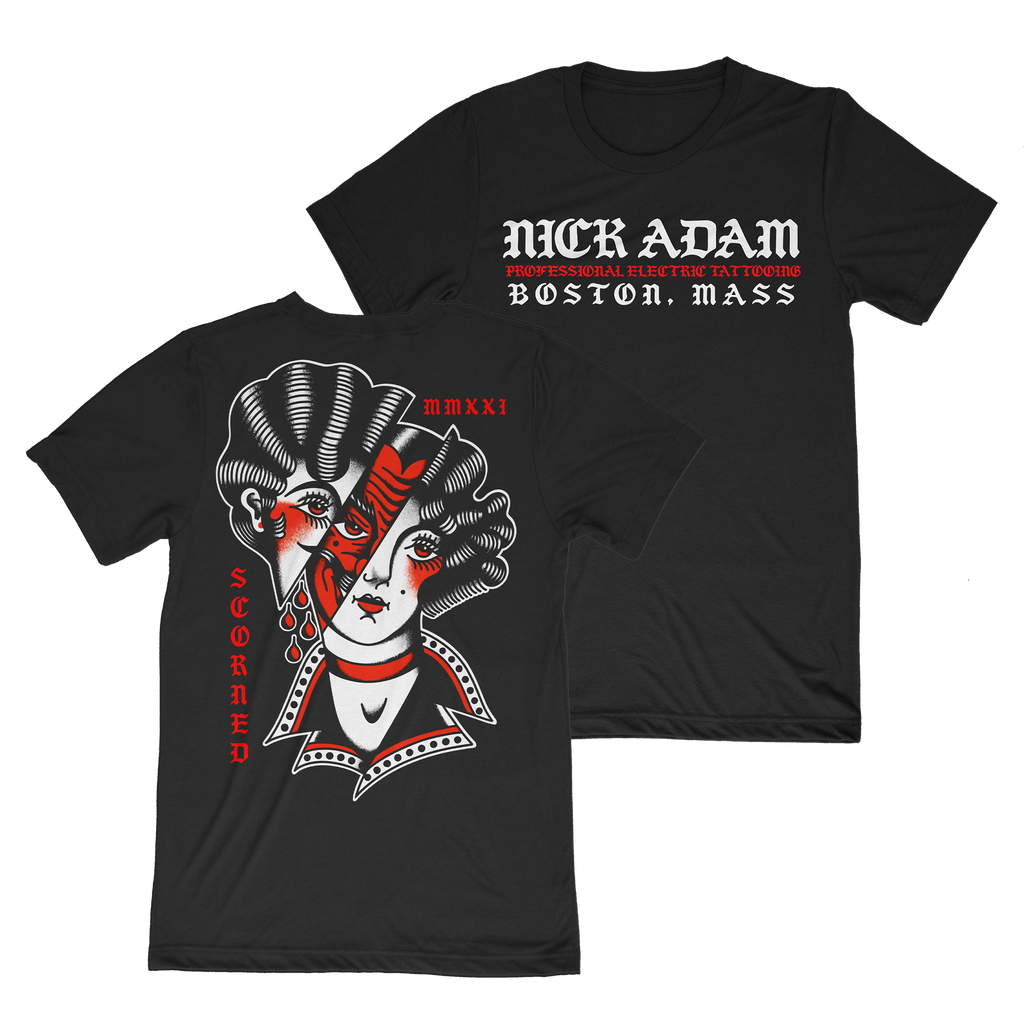 Nick Adam Tattoo - Scorned Shirt Hoodie, Sweatshirt | CoreVibeTees.com (Image 1)