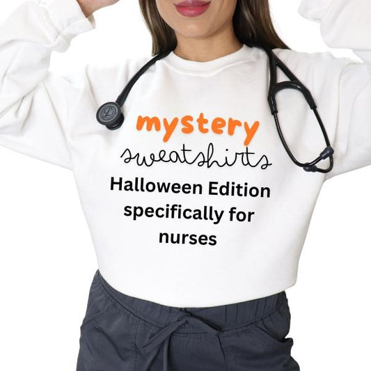 NICU Nurse Halloween Mystery Sweatshirt - Coquette, Feminine, Delicate, Colorful, Playful & Trendy Crewneck - Unisex Long Sleeve for ER, Oncology & More - One Mystery Sweatshirt