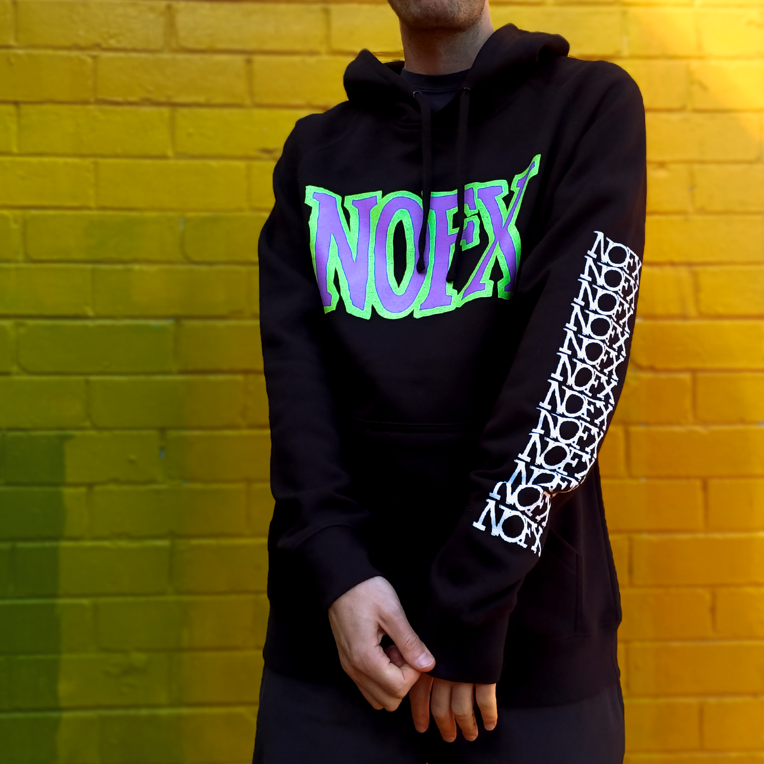 Green/Purple Logo Pullover Hoodie (Black) T-Shirts, Sweatshirt | CoreVibeTees.com (Image 2)