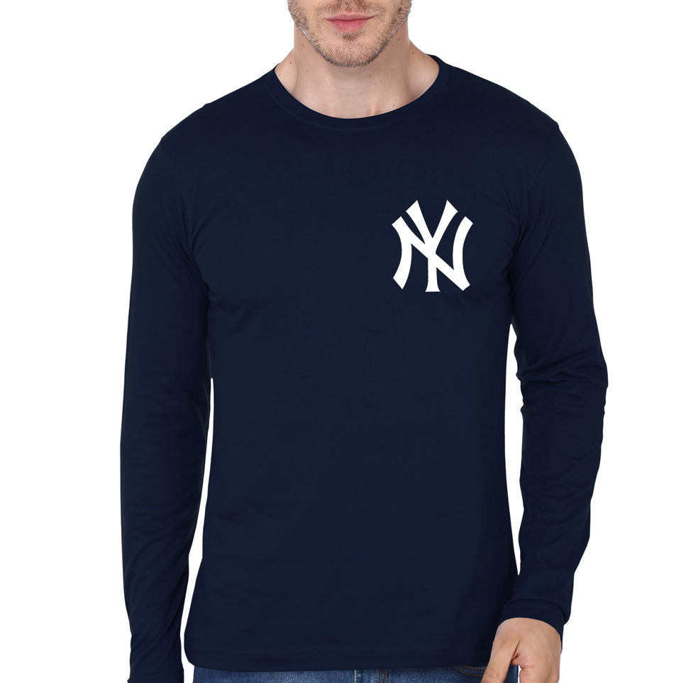 NY Navy Blue Full Sleeve T-Shirt Hoodie, Sweatshirt | CoreVibeTees.com