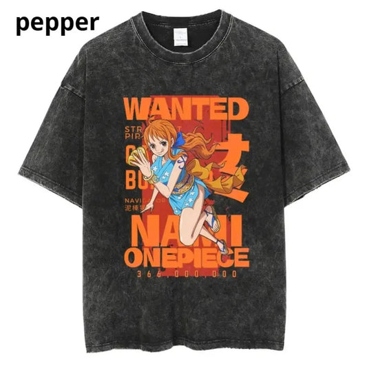 Nami Vintage Graphic T-shirt, Nami navigator (cat thief), One Piece Shirt, Anime Shirt, Vintage Tee Menswear Top T-Shirt  Underwear, boyfriend gifts