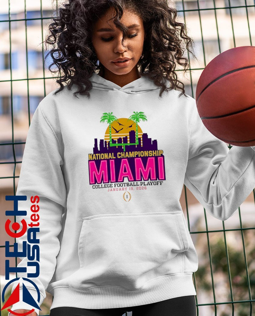 National Championship Miami 2025-2026 College Football Playoff skyline shirt