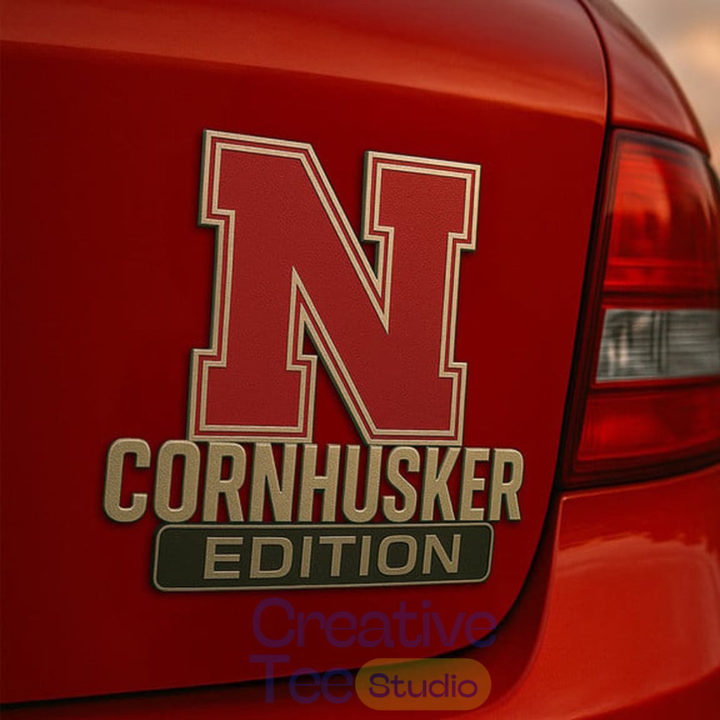 Nebraska Cornhuskers Custom Car Name Badge
