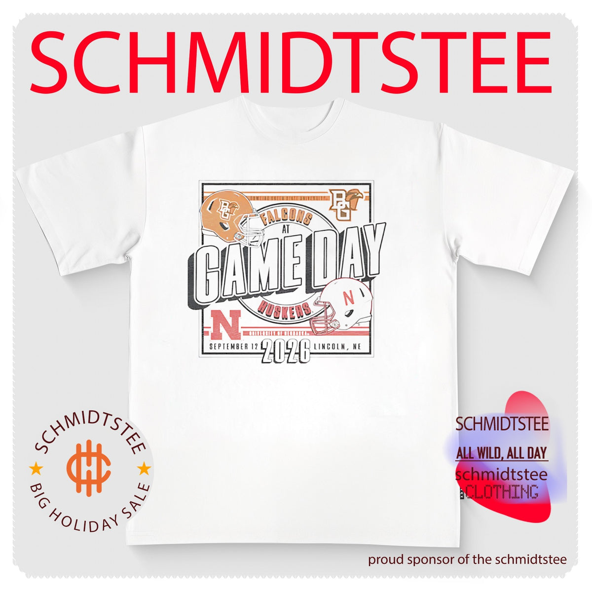 Nebraska Cornhuskers vs Bowling Green 2026 Game Day helmet shirt