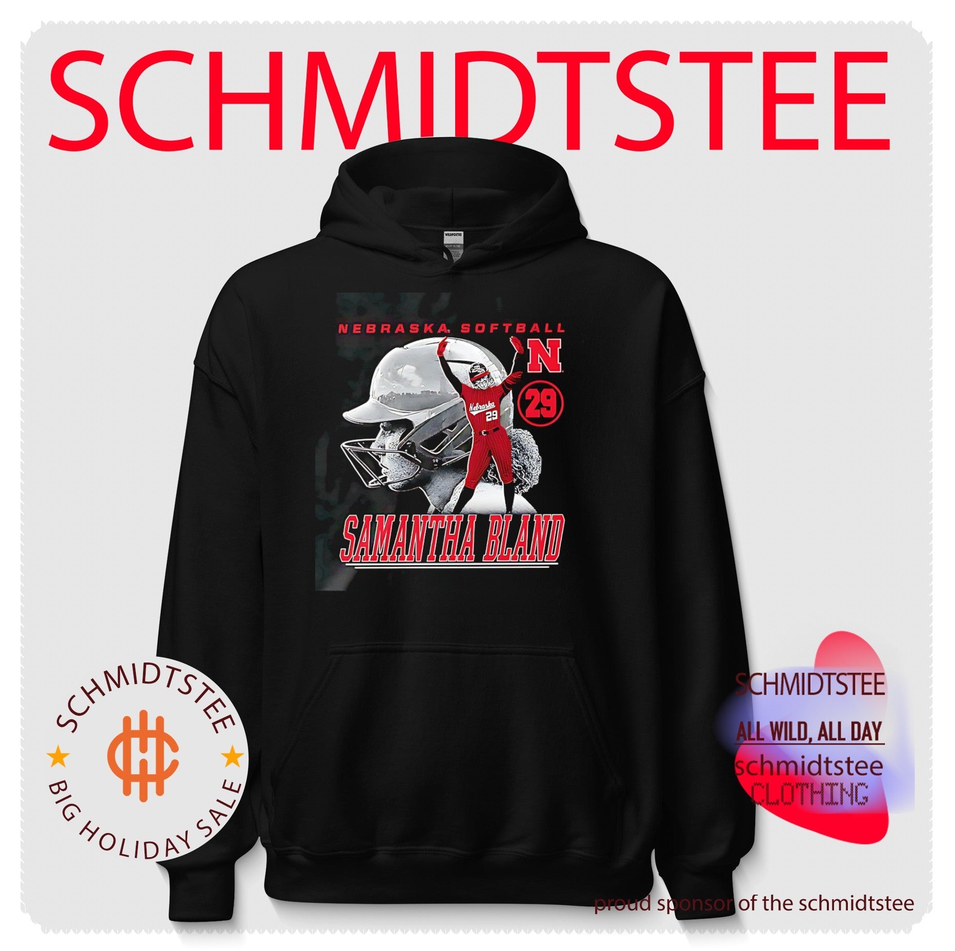 Nebraska Softball player number 29 Samantha Bland illustrated shirt