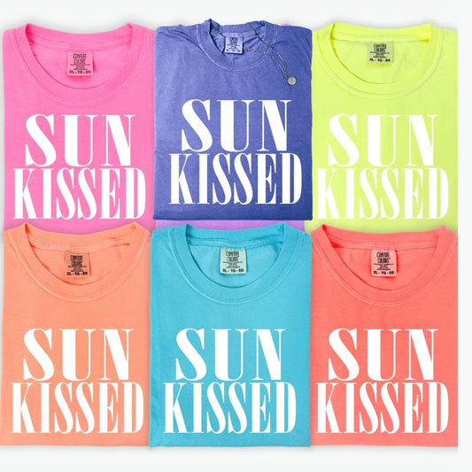 Neon Sunkissed Summer Shirt ~ Unisex Apparel Relaxed Fit Printed In The USA Clothing Womenswear Casual Comfort Cotton