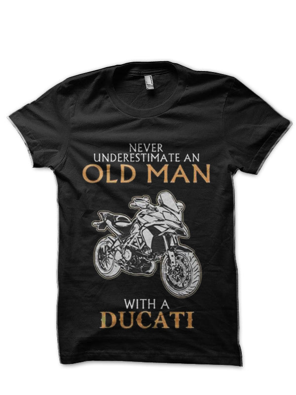 Never Underestimate An Old Man With A Ducati Black T-Shirt Hoodie, Sweatshirt | CoreVibeTees.com