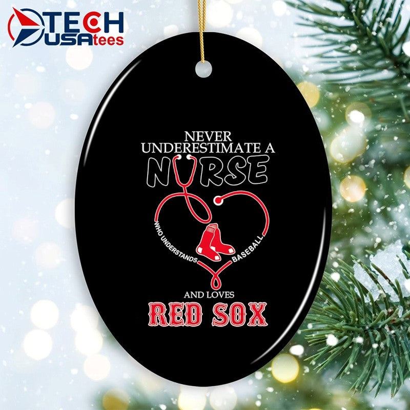 Never underestimate a nurse who understands baseball and loves Boston Red Sox stethoscope heart shirt