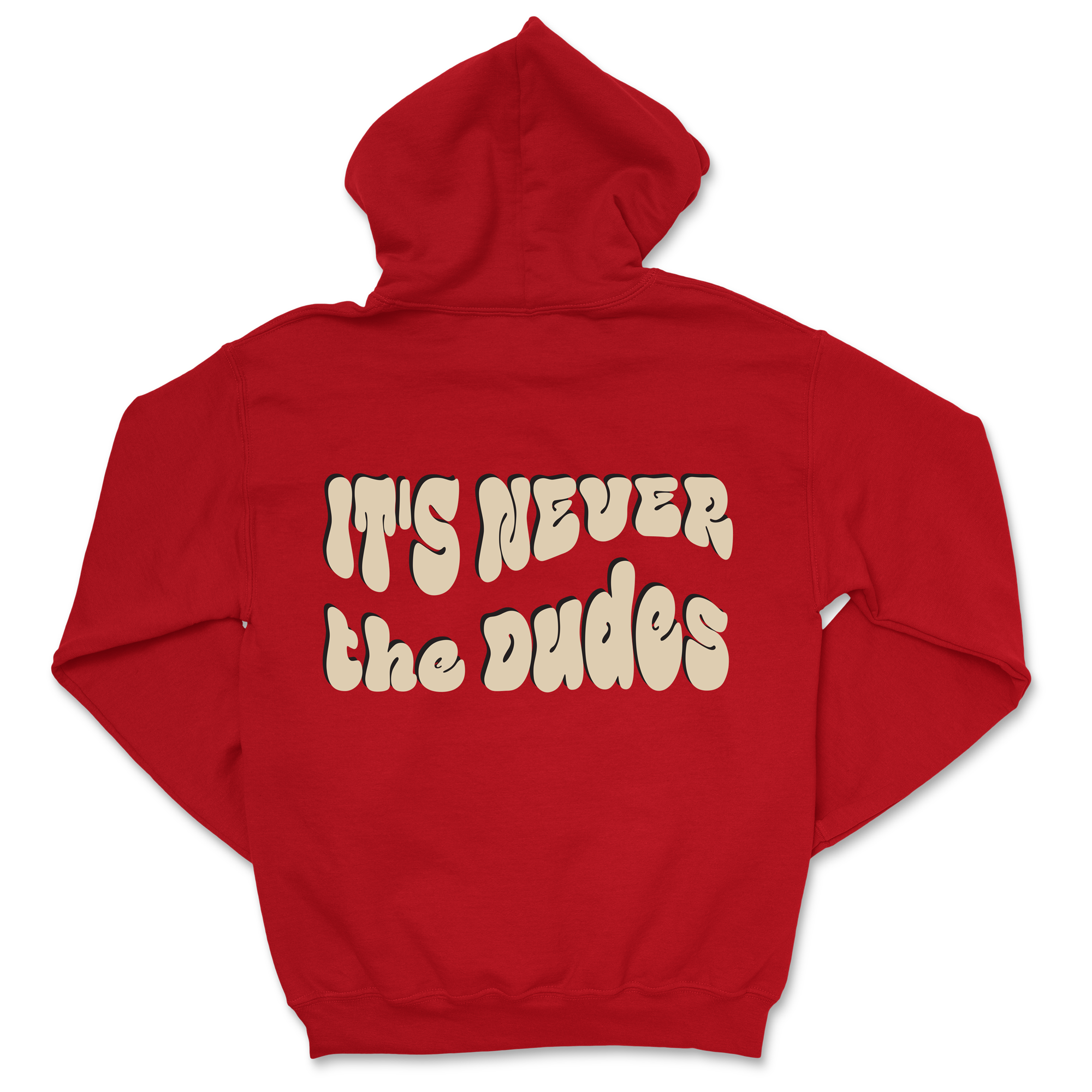 Never The Dudes Hoodie - Red T-Shirts, Sweatshirt | CoreVibeTees.com (Image 3)