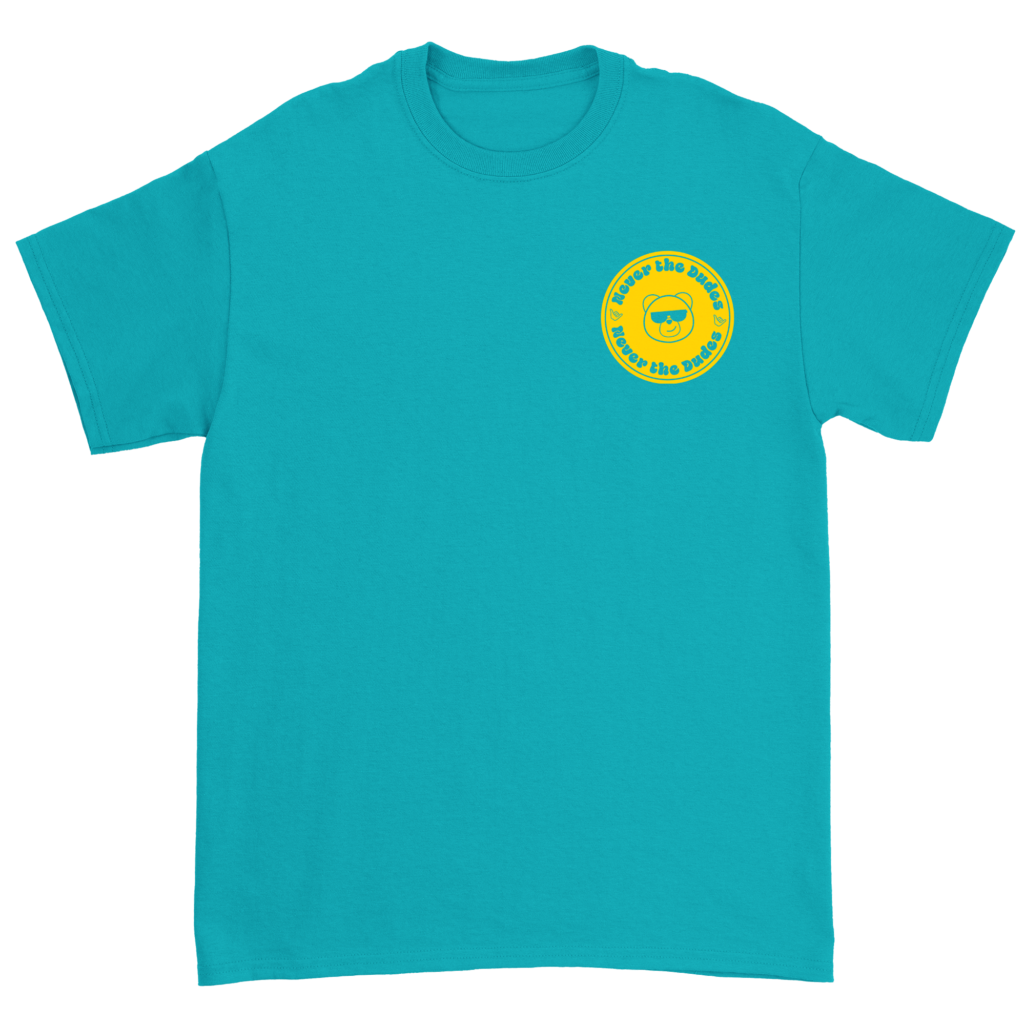 Never The Dudes T-Shirt - Tropical Blue Hoodie, Sweatshirt | CoreVibeTees.com (Image 2)