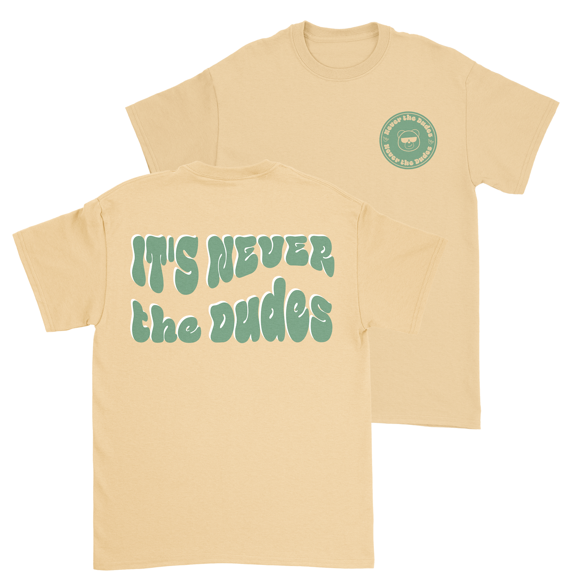 Never The Dudes T-Shirt - Yellow Haze Hoodie, Sweatshirt | CoreVibeTees.com (Image 1)