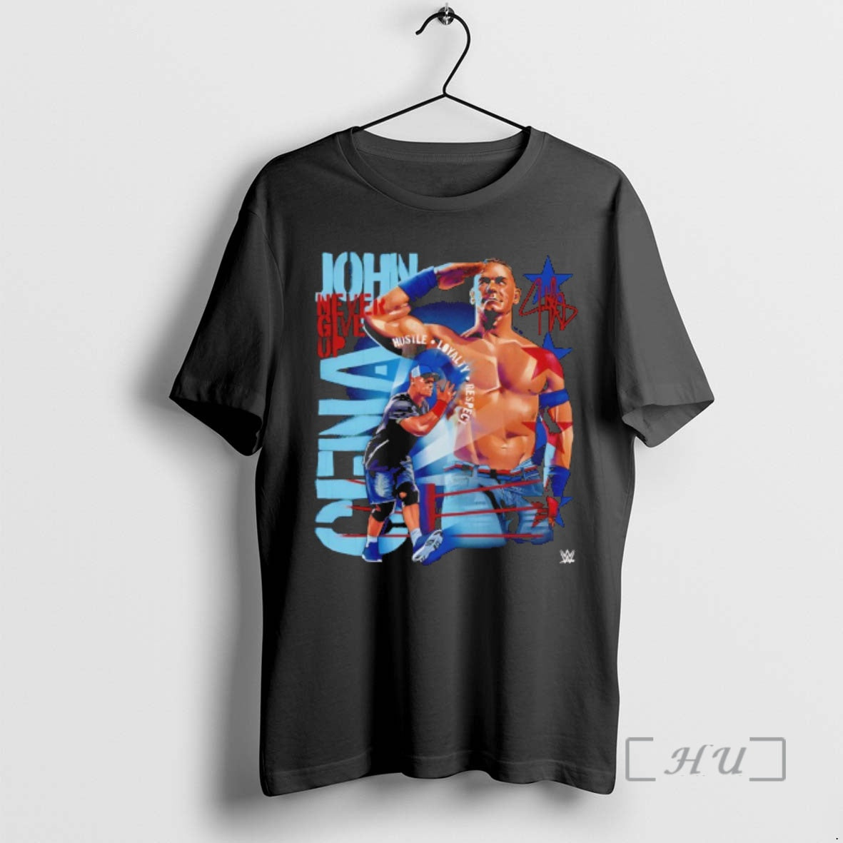 New John Cena Never Give Up Salute Signature T-Shirts, Hoodie, Sweatshirt | CoreVibeTees.com