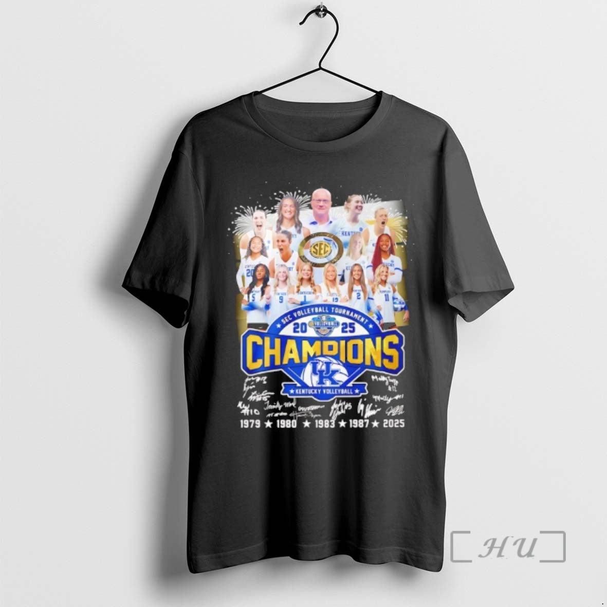 New Kentucky Volleyball 2025 Sec Volleyball Tournament Champions Signatures T-Shirts, Hoodie, Sweatshirt | CoreVibeTees.com
