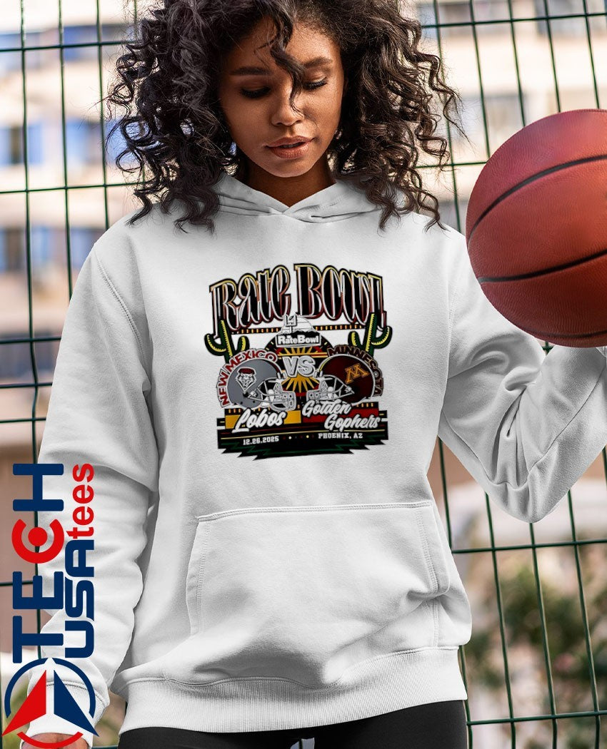 New Mexico Lobos vs Minnesota Golden Gophers 2025 Rate Bowl matchup helmet shirt