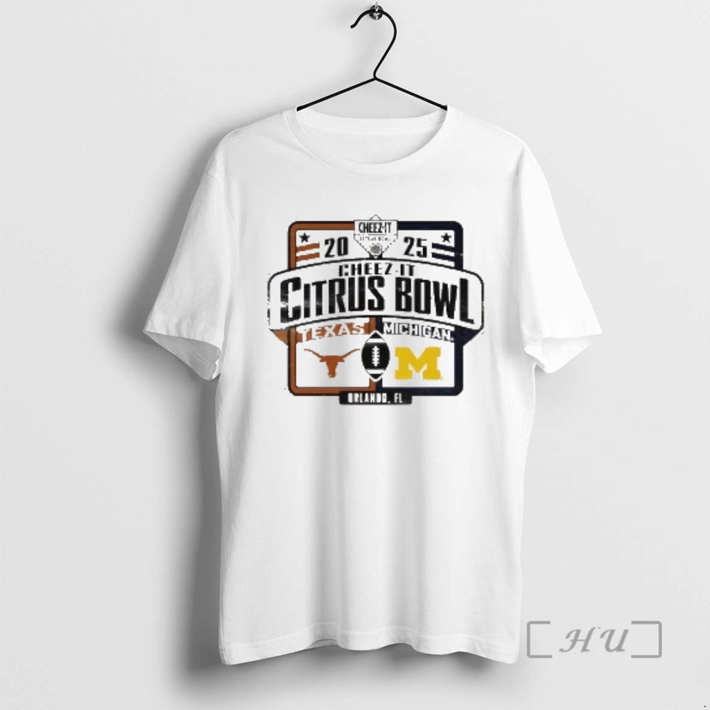 New Michigan Wolverines Vs Texas Longhorns 2025 Cheez It Citrus Bowl Matchup Premium T Shirts Hoodie, Sweatshirt