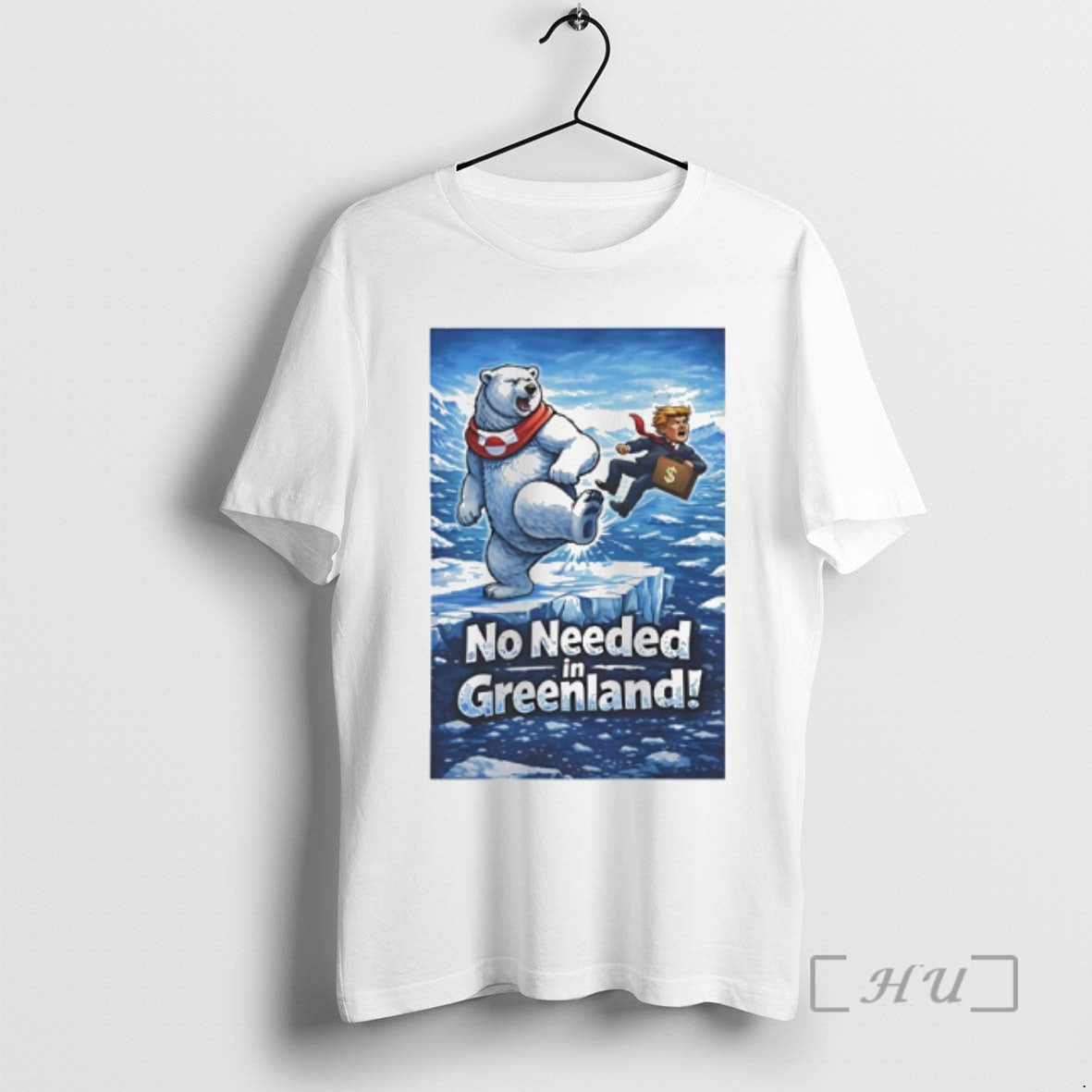 New Polar Bear Kicking Trump No Needed In Greenland T-Shirts, Hoodie, Sweatshirt | CoreVibeTees.com