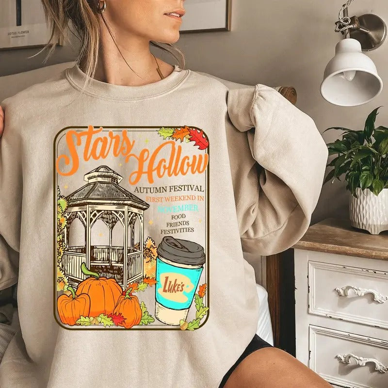 New Trending Stars Hollow Connecticut 1779 Sweatshirt, Retro Gilmore Girl Sweatshirt, TV Show Fans Sweatshirt Cotton Fitted