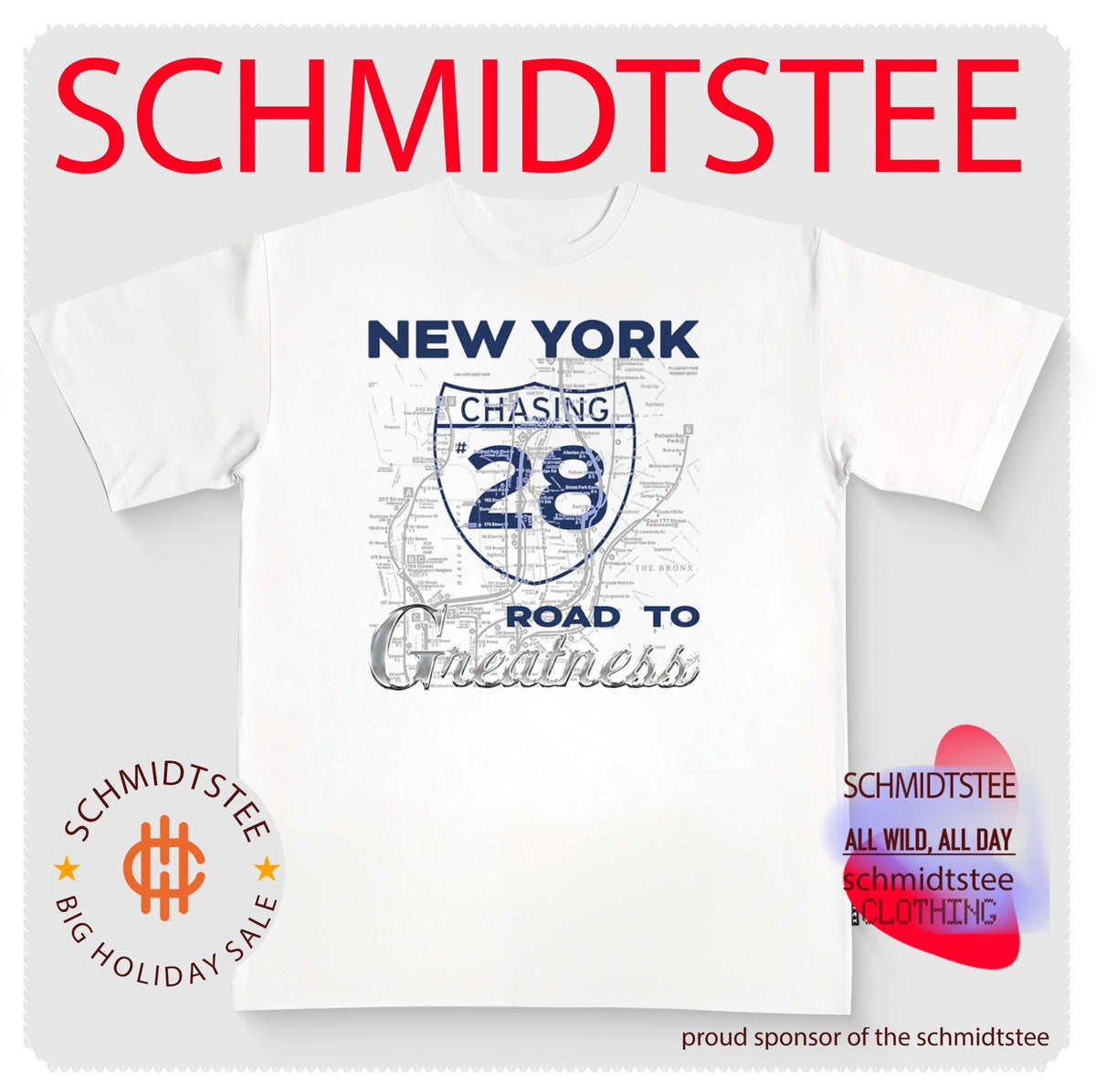 New York Chasing 28 Road to Greatness map baseball shirt