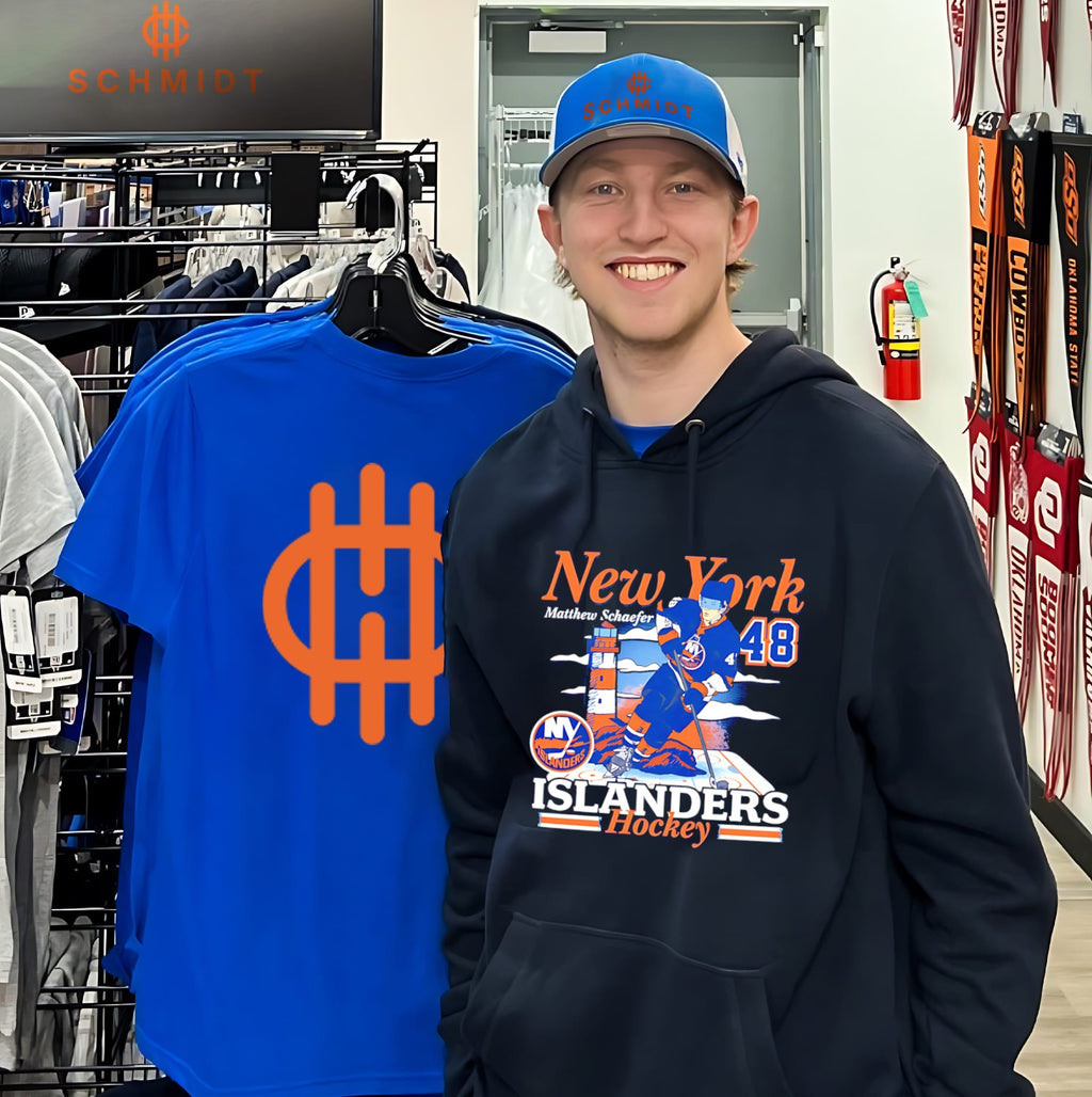 New York Islanders Matthew Schaefer City Name & Number shirt
