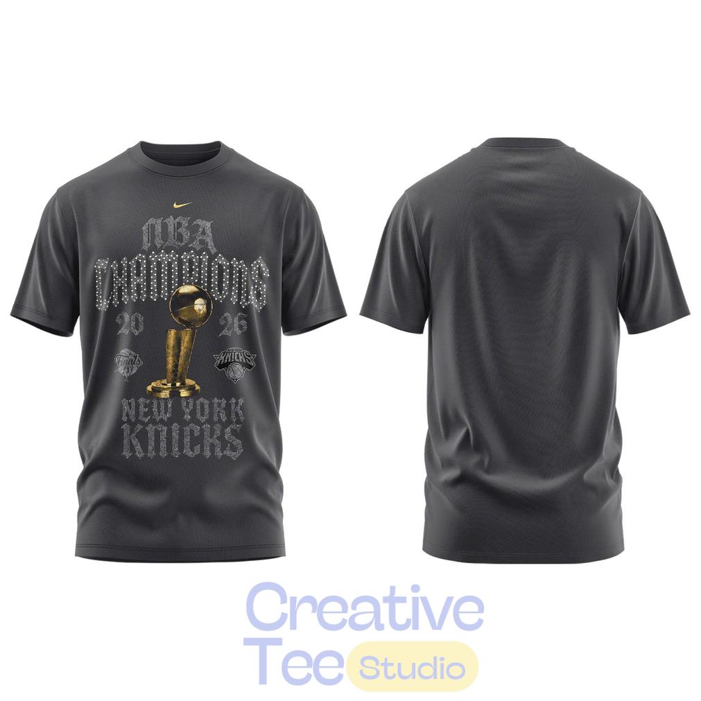 New York Knick 2026 NBA Champions “New York Forever” Grey T-Shirt