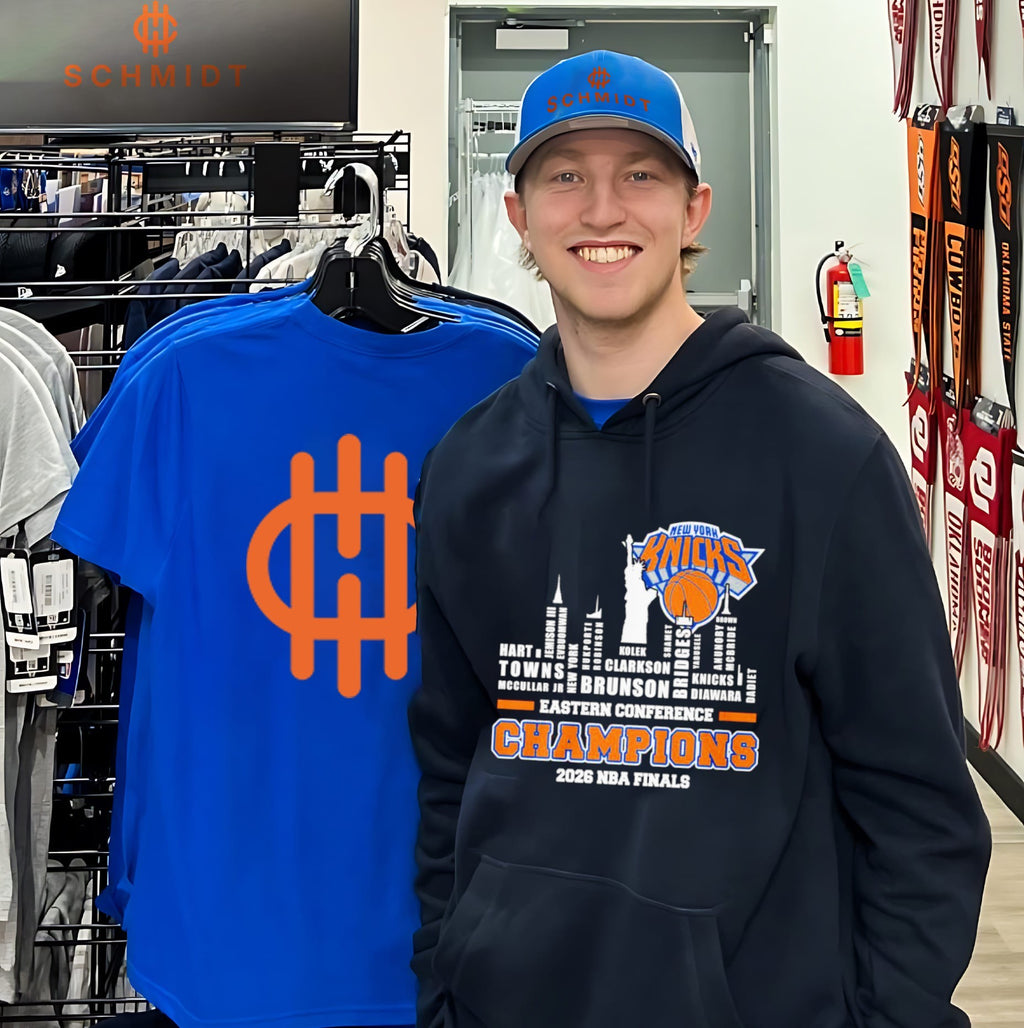 New York Knicks 2026 NBA Finals Eastern Conference Champions player names city skyline shirt