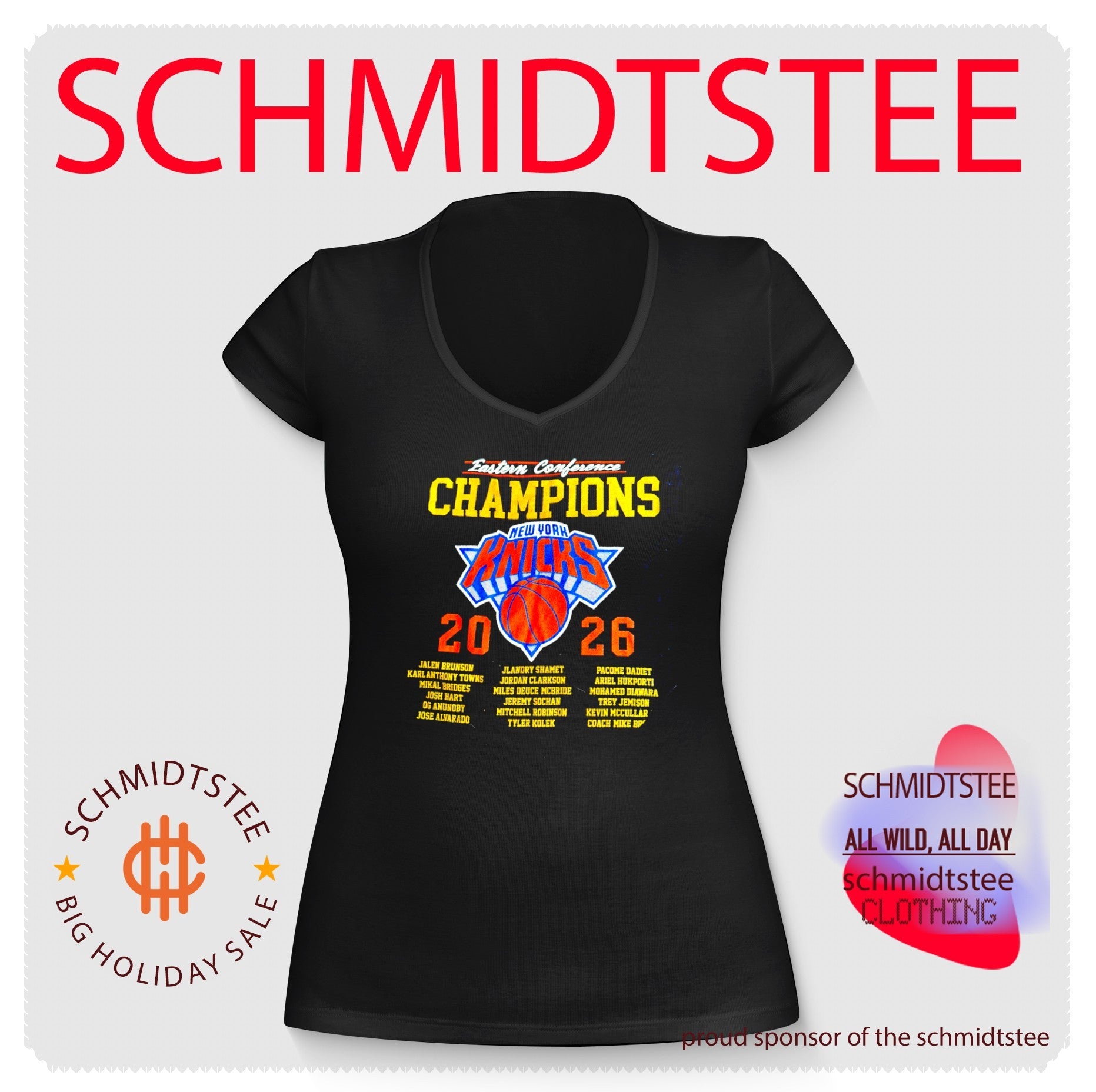 New York Knicks Finals Eastern Conference Champions 2026 player names shirt
