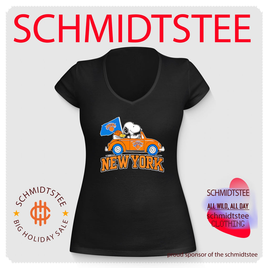 New York Knicks Snoopy in the car illustration shirt