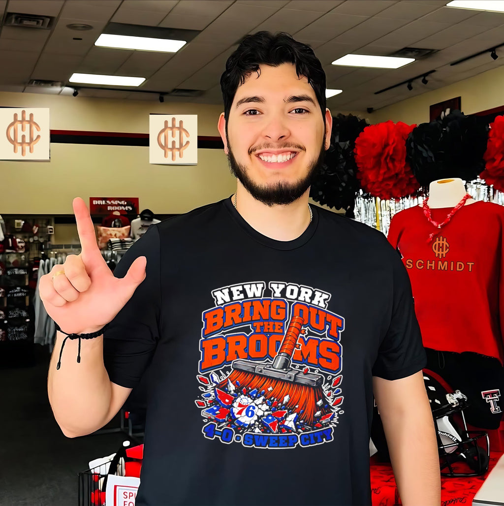 New York Knicks bring out the brooms sweep city graphic shirt