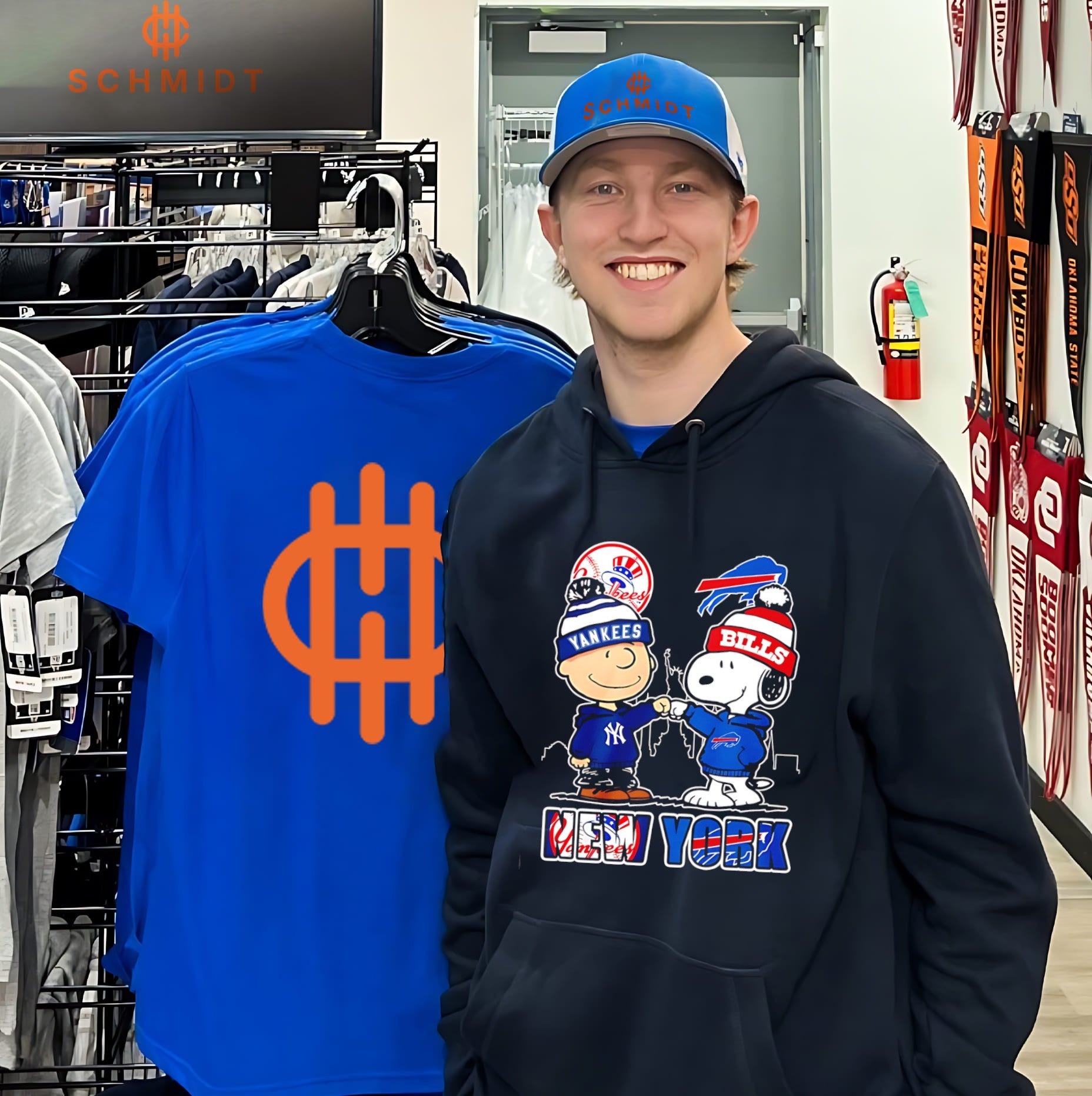 New York Yankees and Buffalo Bills Charlie Brown and Snoopy shirt