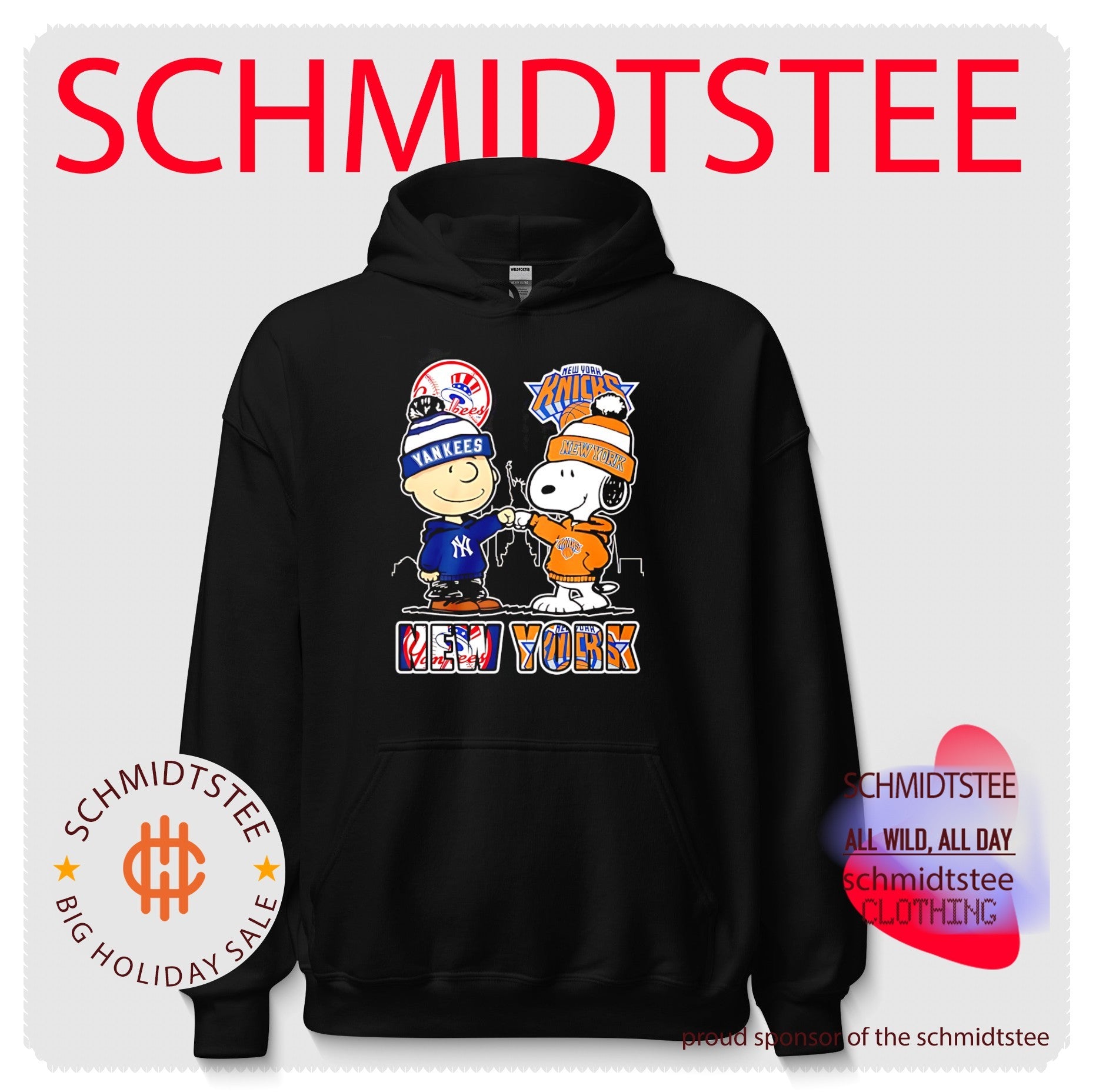 New York Yankees and New York Knicks Charlie Brown and Snoopy shirt