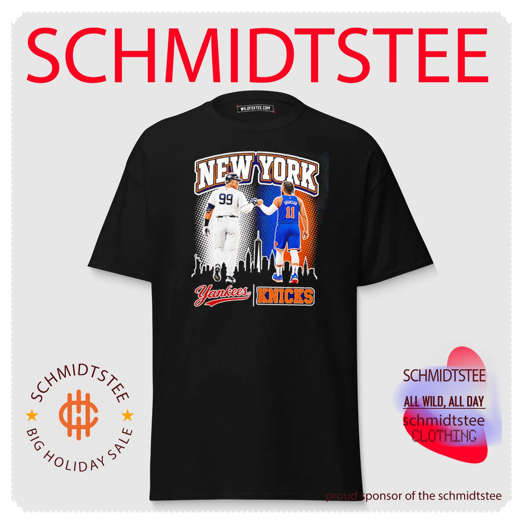 New York Yankees and New York Knicks skyline graphic shirt