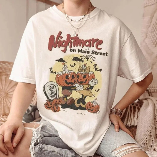Nightmare On Main Street Pumkin shirt, Halloween Shirt, Halloween Pumpkin Tees, Trendy Halloween Shirts, Cute Halloween