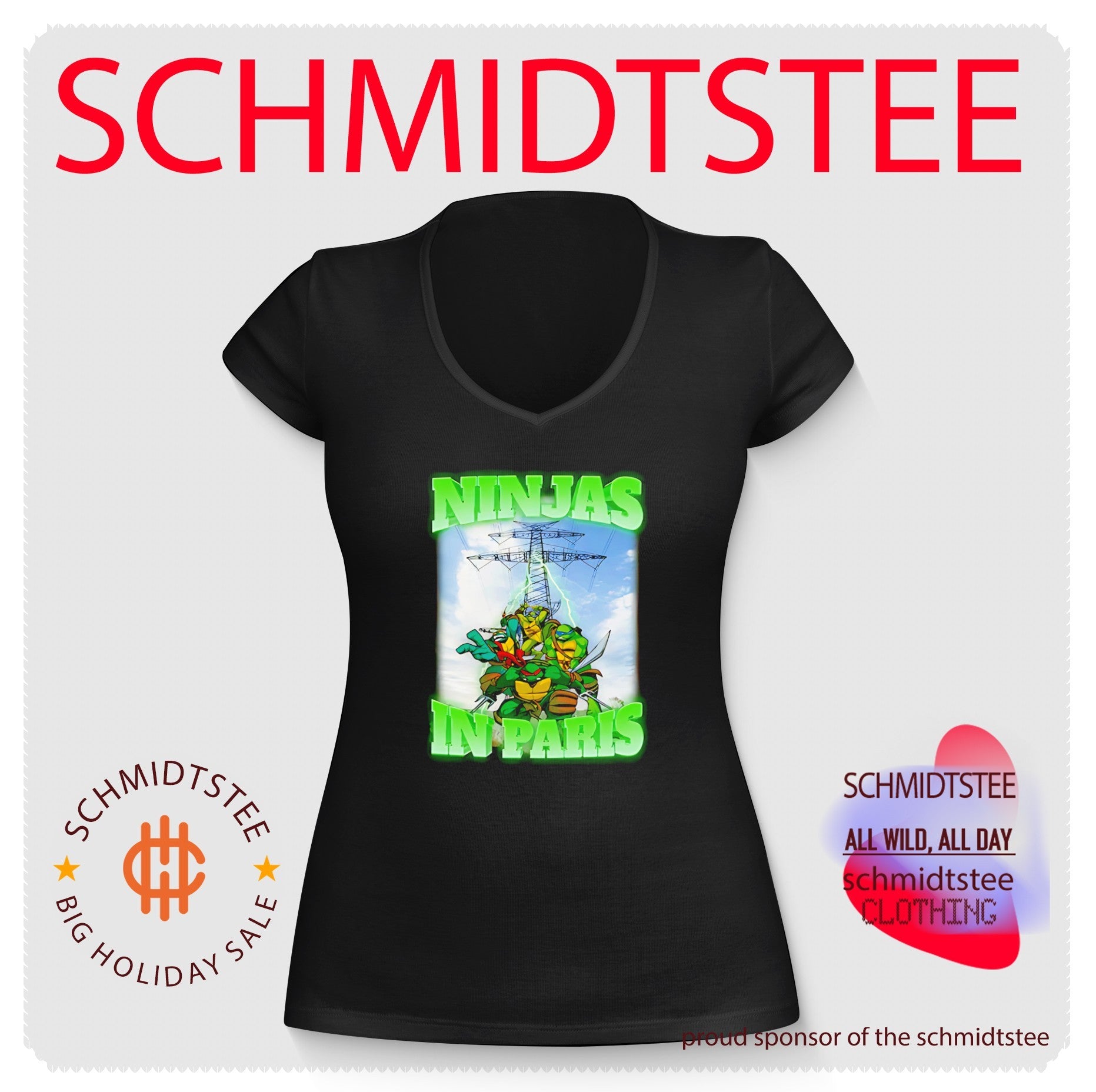 Ninjas in Paris featuring Teenage Mutant Ninja Turtles photo frame shirt
