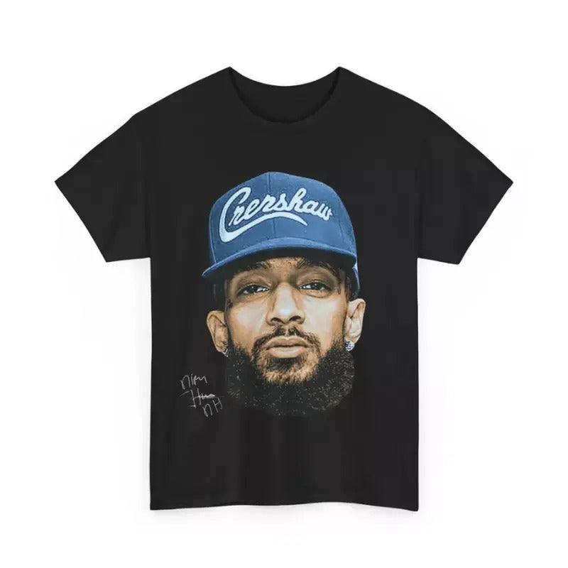 Nipsey Cap Graphic T-Shirt, Hip Hop Tribute Tee, Cotton Crew Neck T-Shirt, Unisex Shirt for Men, for Women, Streetwear Gift for Him, Gift for Hert, Menswear, Womenswear Top