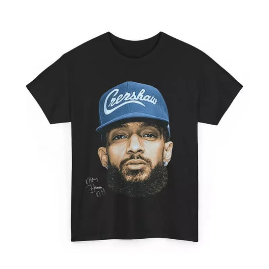 Nipsey Cap Graphic T-Shirt, Hip Hop Tribute Tee, Cotton Crew Neck T-Shirt, Unisex Shirt for Men, for Women, Streetwear Gift for Him, Gift for Hert, Menswear, Womenswear Top