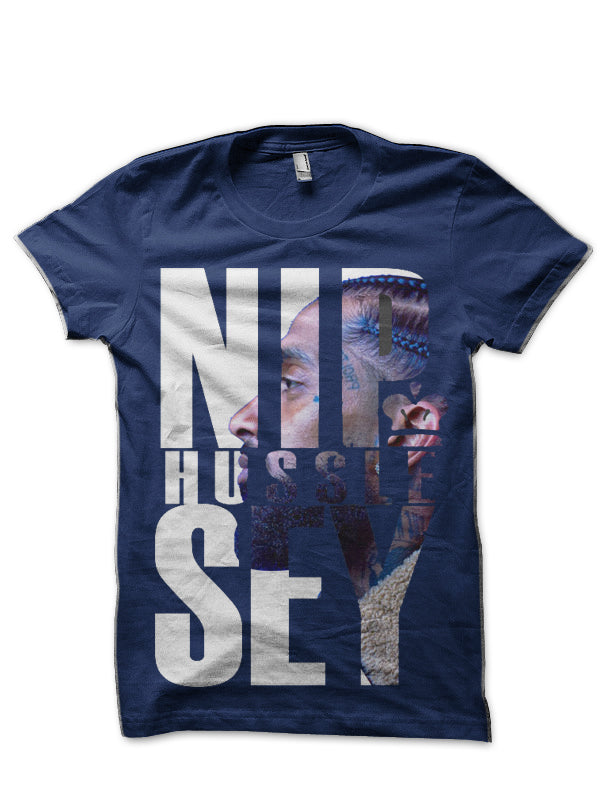 Nipsey Hussle Navy Blue T-Shirt Hoodie, Sweatshirt | CoreVibeTees.com