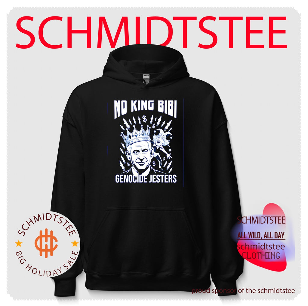 No king bibi Genocide Jesters featuring Benjamin Netanyahu illustration shirt