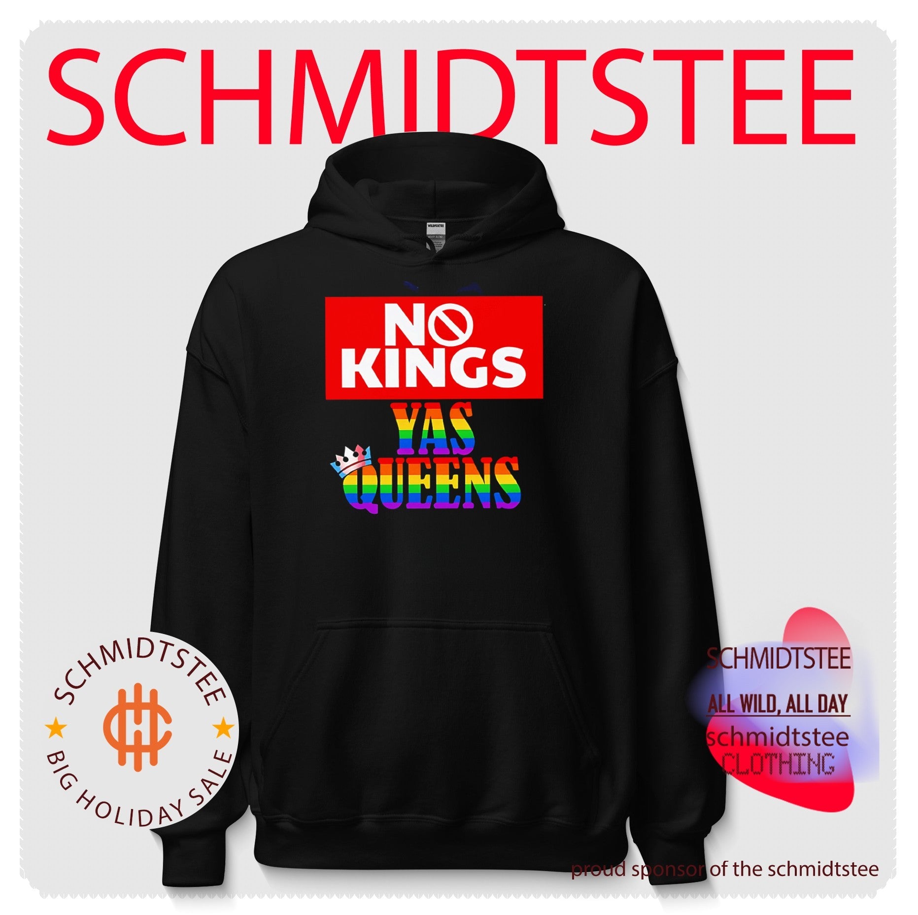 No kings yas queens rainbow lettering shirt