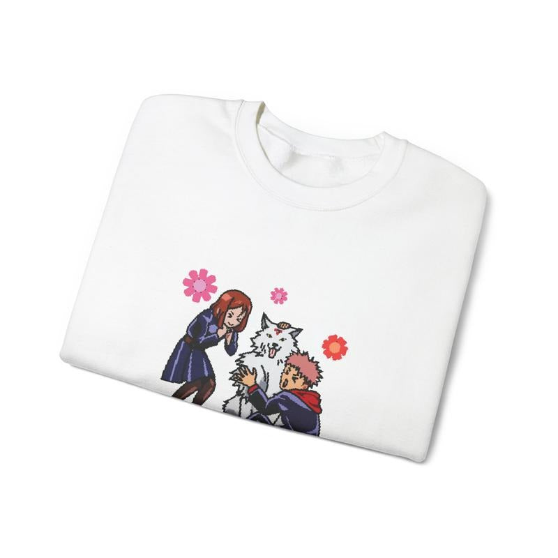 Nobara Yuji Pixel Graphic T-Shirt Ju Jutsu Kaisen Anime Mange Inspired Mens Womens Unisex Clothing JJK Kugisaki Itadori Casual Cotton Crew Neck Menswear Top Menswear Top Classic Love