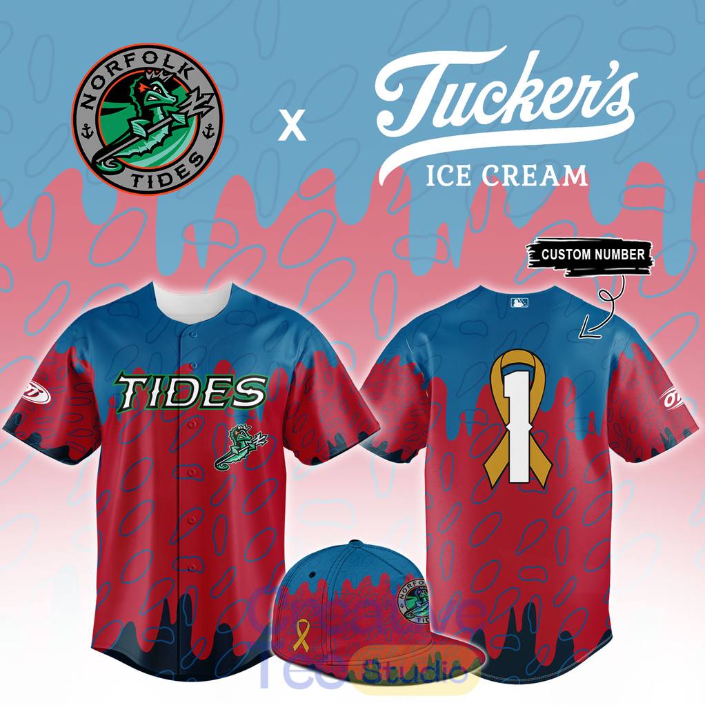 Norfolk Tides x CHKD Tuckers Ice Cream Custom Baseball Jersey