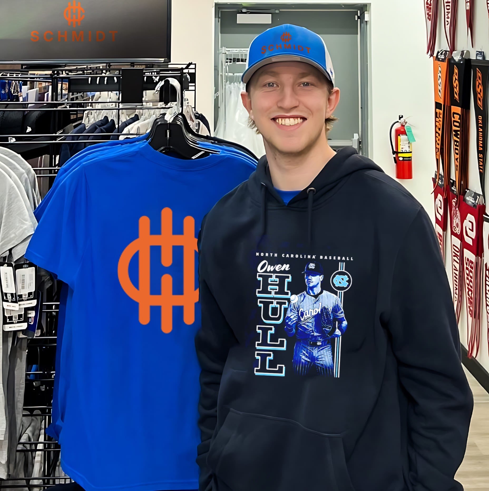 North Carolina Baseball Owen Pugh Owen hull portrait shirt